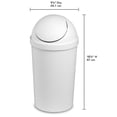 thumbnail image 3 of Sterilite 10838006 Corbeille à Déchets en Plastique Ronde à Couvercle Basculant de 3 Gallons, Blanche (Lot de 6), 3 of 11