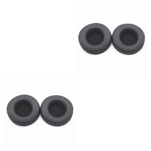 QualitChoice Coussinets d'Oreilles pour Casque de Jeu Rond en Cuir Manches en Maille Remplacement pour Skullcandy HES2.0 Noir 2Ensemble