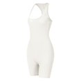 thumbnail image 3 of asjyhkr Womens Workout Seamelss Jumpsuit Yoga Ribbed Bodycon One Piece Square Neck Tank Top Romper, 3 of 8