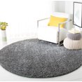thumbnail image 1 of Safavieh August Shag Collection AUG900F Solid 1.2-inch Thick Area Rug, 3' x 3' Round, Grey, 1 of 1