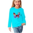 thumbnail image 2 of RXIRUCGD Chemises à Manches Longues pour Filles, Col Rond Mignon, Blouses Décontractées Élégantes (Bleu Clair, Taille : 7 Ans), 2 of 5