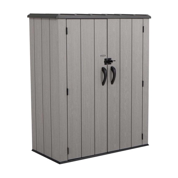LIFETIME 53 Cubic ft Vertical Storage Shed With Rough Cut Finish