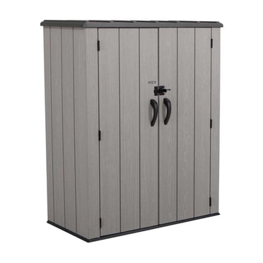 LIFETIME 53 Cubic ft Vertical Storage Shed With Rough Cut Finish