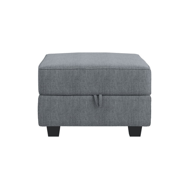 HONBAY Square Ottoman Module for Modular Sectional Sofa in bluish grey. This ottoman features a clean-lined design with a solid wood frame and durable legs. It includes a lift-top for hidden storage, ideal for blankets and pillows. Upholstered in soft, durable polyester fabric, it complements modern interiors. The multifunctional design serves as a footrest, additional seating, or a storage solution, perfect for small spaces like apartments or offices. Easy to assemble with only leg attachment required.