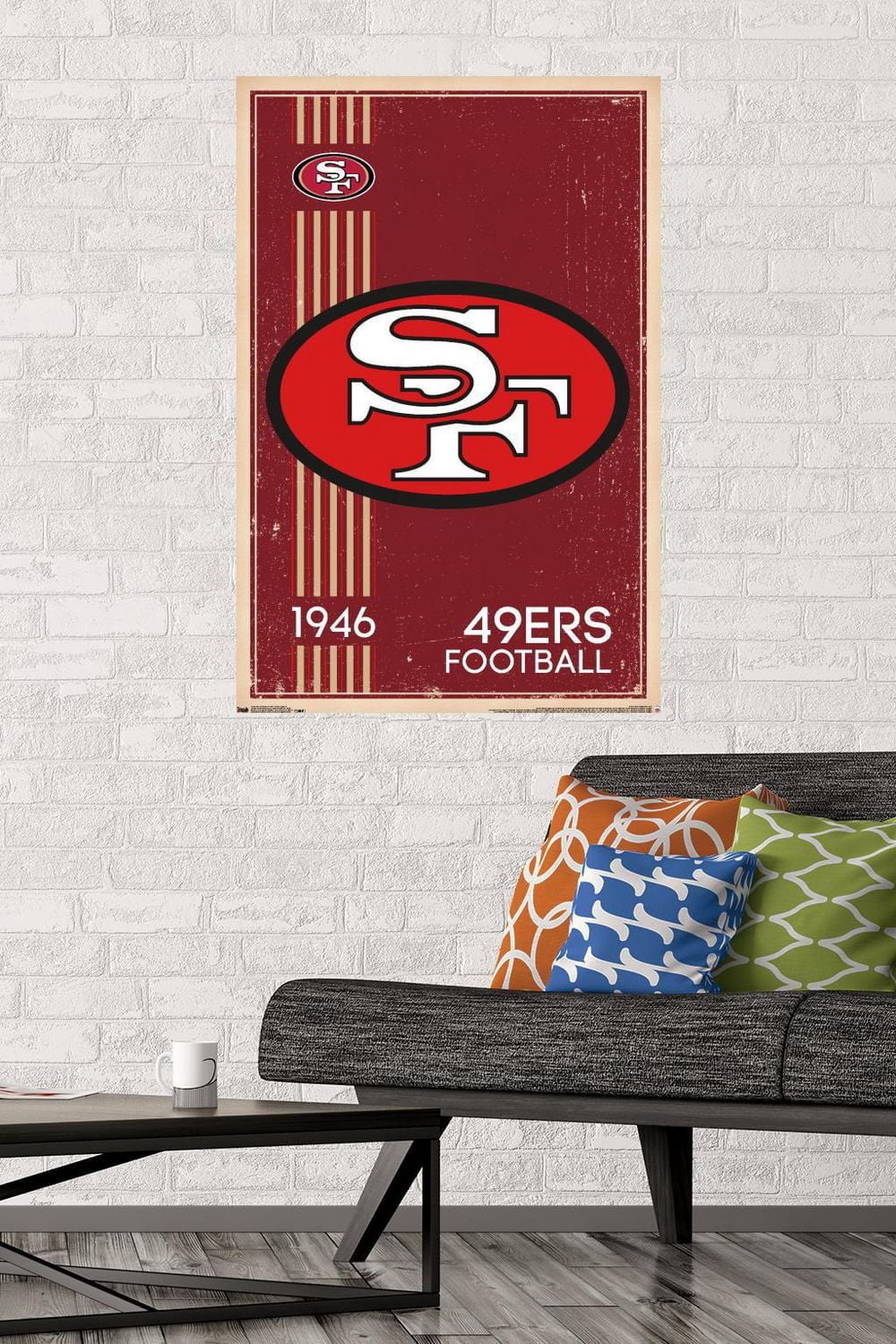 NFL San Francisco 49ers - Retro Logo 14 Wall Poster, 22.375" x 34" Framed