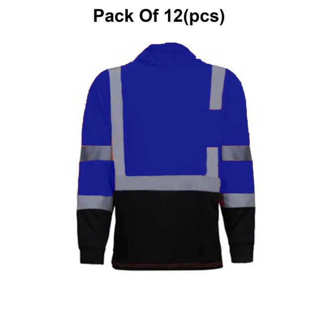 Radyan Maximum Visibility Reflective Safety Hoodie, 2-Tones - 12 Pack, 100% Polyester, Size: Adult