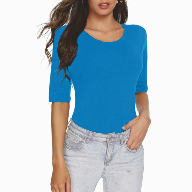Liquidation d'Économies! BEFOKA T-Shirt Grande Taille pour Femmes, Blouse Décontractée d'Été pour Femmes, Haut à Manches Courtes et Col Rond Uni pour Femmes