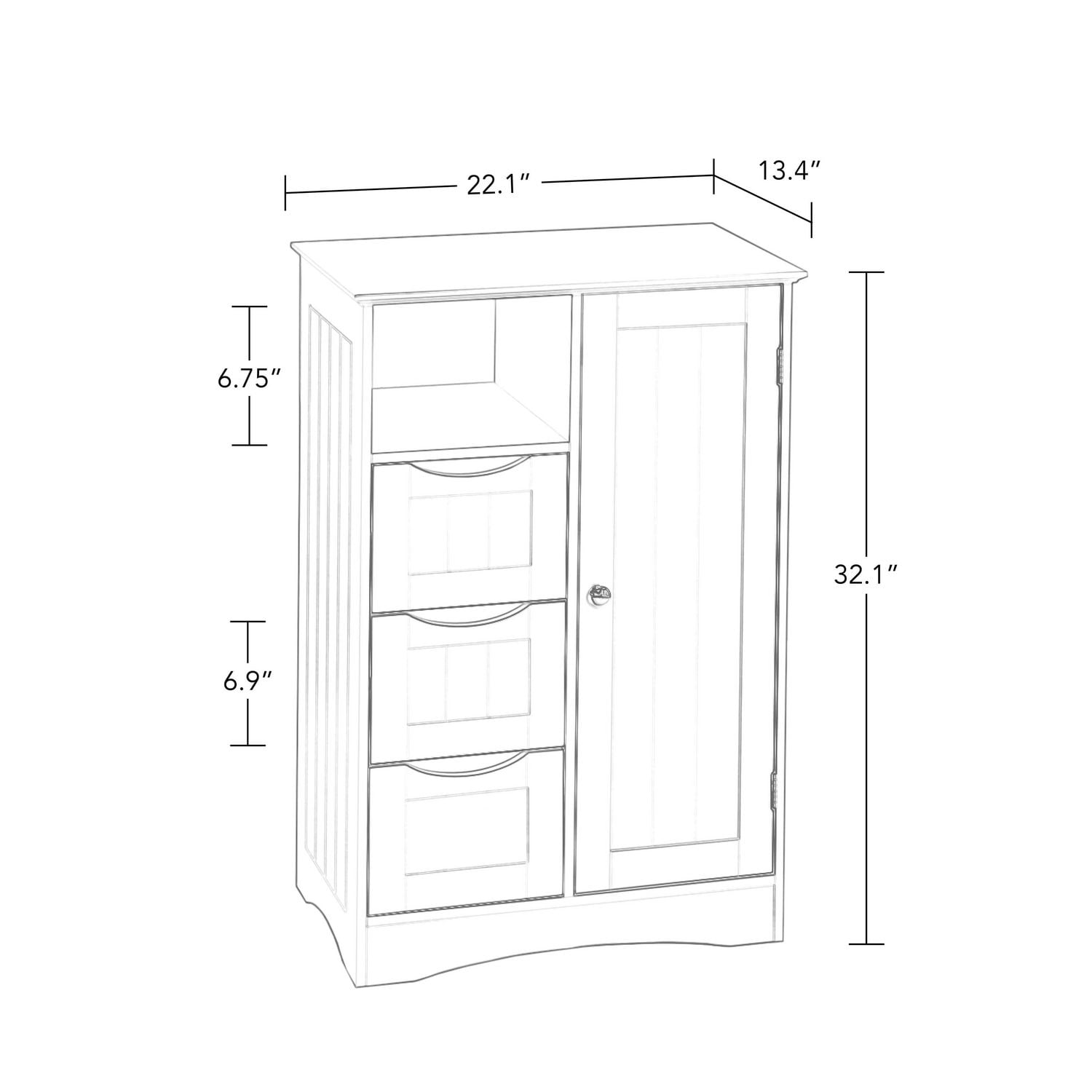 Ashland Collection Maison RiverRidge® Armoire à linge, 22,05 po. (larg) x 32,13 po. (haut) x 13,39 po. (prof), blanc