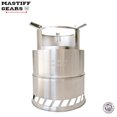 thumbnail image 1 of Mastiff Gears Poêle en Acier Inoxydable de Grande Taille en Granules de Bois Potables pour camping et Randonnée, Dessus de Poêle pour Bouilloire, Batterie de Cuisine pour Pique-Nique, BBQ, camping, Randonnée, 1 of 8
