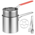 thumbnail image 1 of HLONK Deep Fryer Pot 304 Stainless Steel Deep Fryer with Strainer Basket and Riveted Handle Mini Deep Oil Fryer Multifunctional Outdoor Cooking Fryer for Kitchen Dining Room Camping Picni, 1 of 10