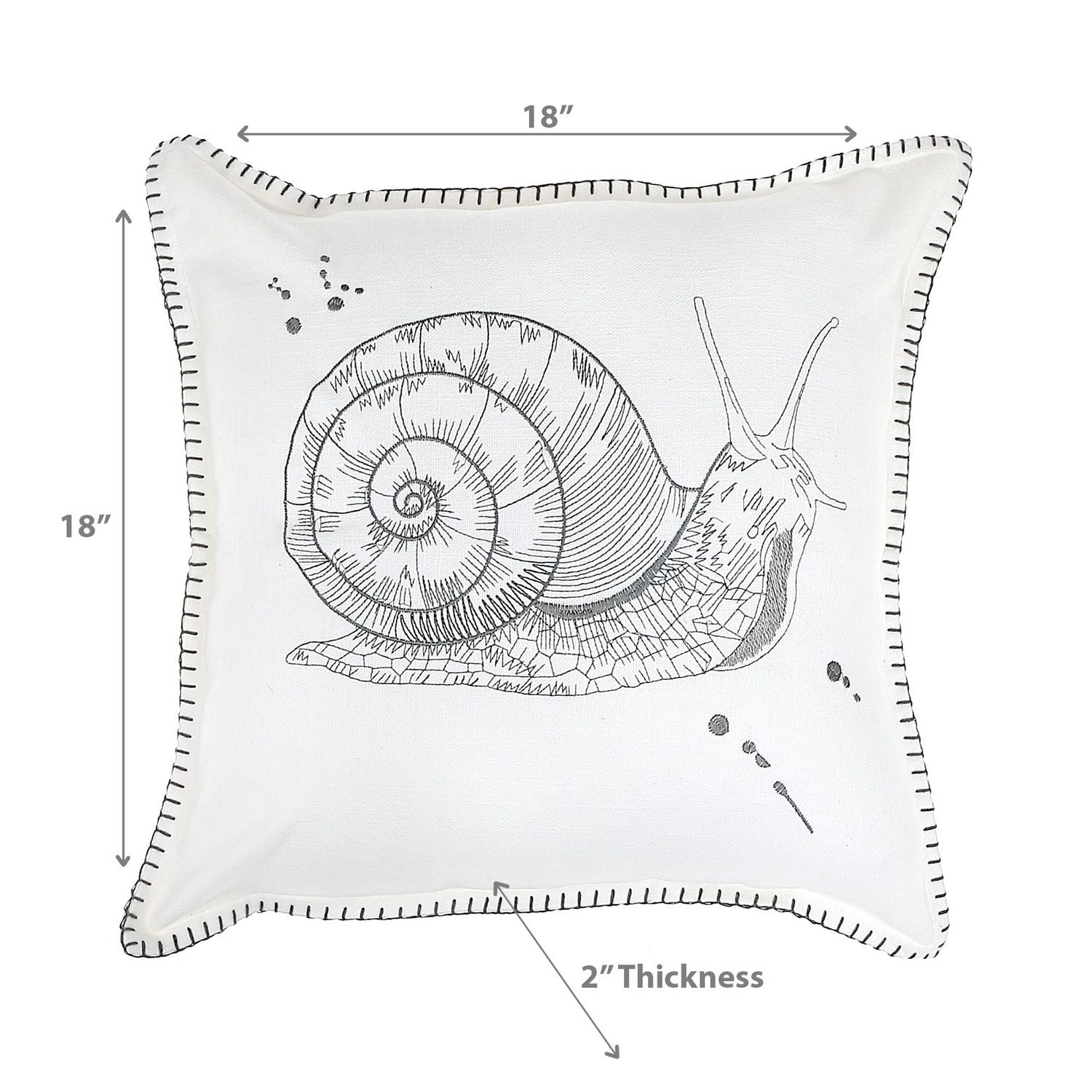 Point De Couverture À Couverture Snail De Coussin Brodé 18 X 18 - Ensemble De 2