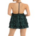 thumbnail image 4 of Femmes Paillettes Paillettes Couches Mini Robe Spaghetti Sangle Sparkle Dos Nu Robes, 4 of 5
