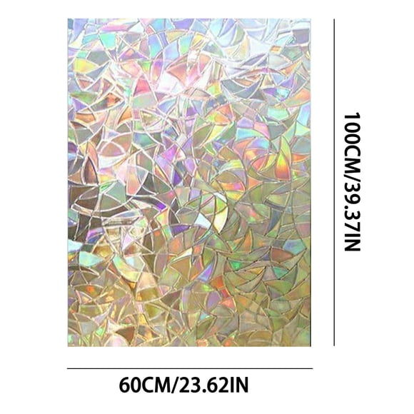 Dvkptbk Film en Verre Croissant Coloré Autocollant Électrostatique pour Verre Film en Pvc Autocollant pour Fenêtre Film en Verre Déco Maison