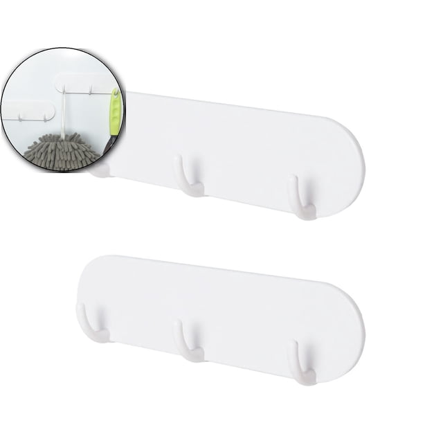 2 Pcs Key Holder Wall Mount Adhesive Hooks, Decorative Sticky Key Hanger Rack No Damage, Stick on Hooks for Hanging Towel Hat Coat
