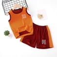 thumbnail image 2 of MIASHUI Ensemble Athlétique Ample pour Garçons avec Chandail à Manches Courtes et Shorts en Maille Active, Rouge, 7-8 Ans, 2 of 3
