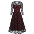 thumbnail image 1 of fvwitlyh Homecoming Robes Lanterne Manches Épaule Mini Robe Double Couche Ourlet à Volants Taille Noeud Papillon Flowy une Ligne Robes Courtes de Plage, 1 of 4