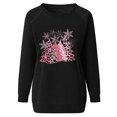 thumbnail image 4 of Meichang Christmas Shirts for Women Pink Leopard Xmas Tree Graphic T Shirts Raglan Long Sleeve Crew Neck Pullover Holiday Distressed Washed Sweatshirts, 4 of 5