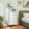 thumbnail image 2 of HOMCOM Commode à 4 Tiroirs pour Chambre Commode Poignées et Pieds Dorés, 2 of 10