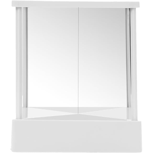 LAICAIW Vrai Miroir Non Inversant, un Miroir de table Triangulaire Fixe Conçu pour une Autoréflexion Authentique. Ce Miroir de Meuble-Lavabo Non Inversant Présente un Cadre Blanc Épuré et des Panneaux de Miroir Doubles, Offrant une image Vraie Sans Inversion Gauche-Droite. Idéal pour le Maquillage, la Coiffure et la Pratique des Expressions Faciales, Il Offre une Précision Sans Distorsion Visuelle. Sa Conception Compacte le Rend Adapté à une Utilisation sur table dans les Salles de Bain Ou les Installations de Meuble-Lavabo.