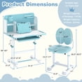 thumbnail image 3 of Costway Kid's Study Desk & Chair Set with Tilt Desktop, Pen Holder & Tray, Reading Stand Navy, 3 of 10