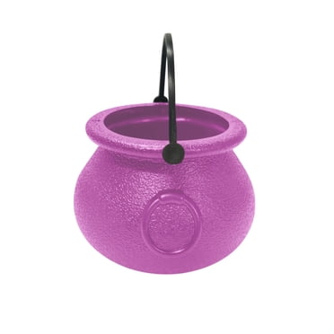 Todaioua Chaudron de Sorcière d'Halloween Bol à Bonbons avec Poignée - Contenant Mini en Plastique de 2,8 Pouces pour la Collecte de Bonbons Ou Sort, Décoration de Fête, Présentation à Thème Maison et Accessoires de Célébration Saisonnière