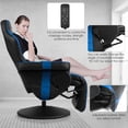 thumbnail image 3 of Massage Gaming Recliner, High Back Swivel Home Office Chair w/Adjustable Backrest & Footrest for Gaming, Blue, 3 of 4