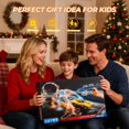 thumbnail image 2 of 2-in-1 Slot Car Race Track Sets - Electric Race Car Track with 4 High-Speed Racing Cars, Dual Racing Game Lap Counter Circular Overpass Tracks, Remot, 2 of 9