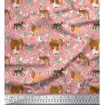 thumbnail image 1 of Soimoi Modal Satin Fabric Kangaroo,Elephant & Lion Animal Print Fabric by The Yard 42 Inch Wide, 1 of 3