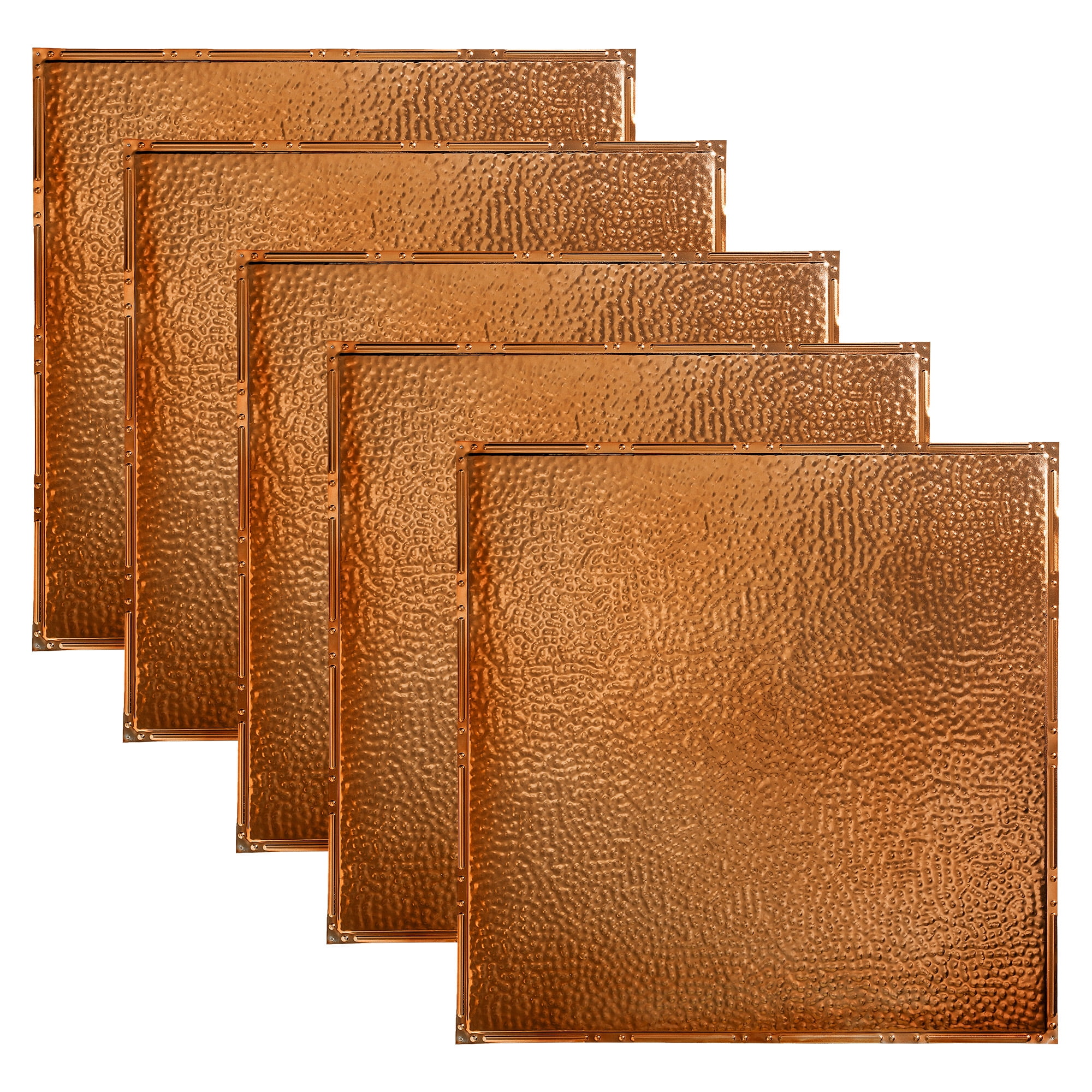 Great Lakes Tin Chicago Cuivre 2 Pi x 2 Pi Carreaux de Plafond à Clouter (Lot de 5)
