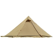 10.5' x 5.2' Camping Tent with Jack Outdoor Teepee Tent for Family Camping Backpacking Hiking Brown