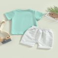 thumbnail image 4 of Ensemble Pantalon Garçon Manches Courtes Col Lettres Hauts + Short Décontracté de Rue à Cordon Gris 2-3 Ans, 4 of 8