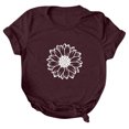 thumbnail image 2 of SMihono Hauts pour Femmes Été Chic Décontracté Mode T-shirt d'Été pour Femmes à Col Rond à Manches Courtes Imprimé Blouse T-shirt Oversize pour Femmes, 2 of 4