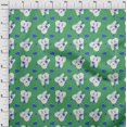 thumbnail image 4 of oneOone Rayon Green Fabric Asian Kawaii Rabbit Fabric For Sewing Printed Craft Fabric By The Yard 56 Inch Wide, 4 of 4