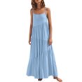 thumbnail image 2 of EGNMCR Robes de Vacances pour Femmes Robe d'Été Décontractée Ample pour Femmes à Bretelles Plage Longue Maxi Robes d'Été pour Femmes, 2 of 6