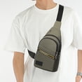 thumbnail image 4 of Sac Poitrine Bandoulière en Toile Kaki pour Hommes, 11,81 X 6,69 Pouces, Sac à Dos Sling de Randonnée en Plein Air, Sac Messager Polyvalent, Grande Capacité, Sangle Ajustable, Durable pour le Voyage, 4 of 6