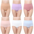 thumbnail image 1 of Plebaso Culottes en Coton Taille Haute pour Femmes, Couvrance Totale, Culottes pour Dames, Multipack, Tailles Régulières et Plus, 1 of 3