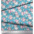 thumbnail image 2 of Soimoi Tissu en Poly Georgette Feuilles & Roses Imprimés Floraux au Mètre 52 Pouces de Large, 2 of 3