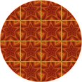 thumbnail image 1 of Ahgly Company Tapis d'Intérieur Ronds Transitionnels Lavables à la Machine Orange Rouge Orange, 3 Pieds Rond, 1 of 7