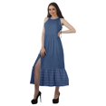 thumbnail image 3 of Moomaya Robe Longue Imprimée pour Femmes, Fente avant, Aguichant, Sans Manches, en Rayonne, Robe de Mariage, 3 of 4