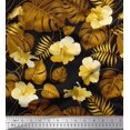 thumbnail image 1 of Soimoi Rayon Crepe Fabric Floral & Leaves Tropical Decor Fabric Printed Yard 46 Inch Wide, 1 of 3