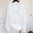 thumbnail image 1 of RXIRUCGD Veste à Capuche à Manches Longues Couleur Unie, Blanc, Taille : TG, 1 of 5