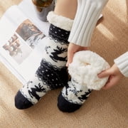 Jsaierl Gripper Slipper Socks for Women Winter Non Slip Thick Socks Fuzzy Warm Cozy Sock Christmas Gift Party Socks