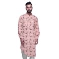 thumbnail image 1 of Atasi Style Asymétrique Kurta pour Hommes Imprimée Longue Chemise Kurta Décontractée, 1 of 6