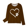 thumbnail image 4 of RXIRUCGD Chemises à Manches Longues pour Filles, Col Rond Mignon, Blouses Décontractées Élégantes (Marron, Taille : 5 Ans), 4 of 5