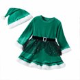 thumbnail image 2 of LSLJS Robe de Noël pour Tout-Petite Fille, Robe à Manches Longues pour Filles avec Coutures, Ensemble Robe et Bandeau pour Enfants, Robes de Jeu pour Filles, 2 of 9