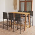 thumbnail image 1 of vidaXL 7 Piece Garden Bar Set with Cushions Grey, 1 of 5
