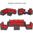 thumbnail image 4 of Kullavik Patio 6-Piece Steel Outdoor Wicker Sectional Sets with Cushions,Red, 4 of 5