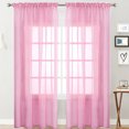 thumbnail image 1 of MAWCLOS Window Curtain 2 Panels Curtains Clear Long Sheer Voile Rod Pocket Solid White Treatments Basic Many Sizes Pink 2PC-W: 20" x H: 98", 1 of 5