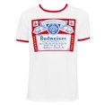 thumbnail image 1 of Budweiser  Mens White Ringer T-Shirt - Extra Large, 1 of 1