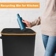 thumbnail image 2 of Longzhuo Recycling Bin, 140L/37 Gallon, Black, Oxford Cloth & Bamboo, Collapsible, Removable Lid, Portable, Kitchen & Home Office, Bottle, Can, Glass, Waste Plastic Recycling Bin, 2 of 8